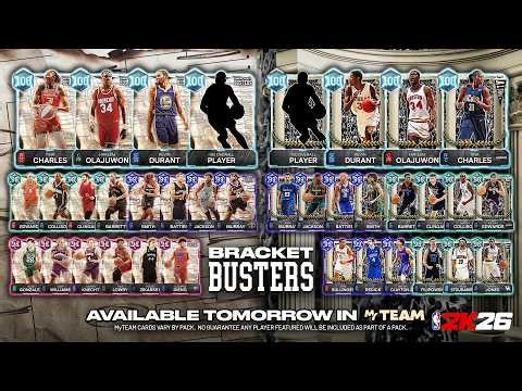 NEW BRACKET BUSTERS PACKS TMRW WITH 100 OVR KD, MJ, AND HAKEEM PLUS A BUNCH OF GOOD ATTAINABLE BIGS!