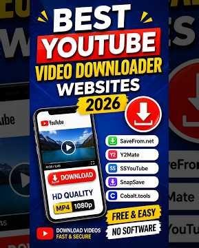 Best YouTube Video Downloader Websites 2026 | Download YouTube Videos Online Free | No Software