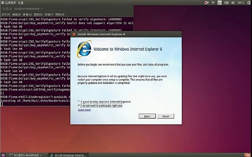 在Ubuntu系统上使用wine安装IE浏览器