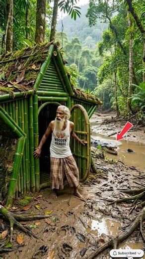 I Built a Secret Bamboo Palace EP 4 | Beautiful Handmade Bamboo Craft 🎋 #bamboohouse #short