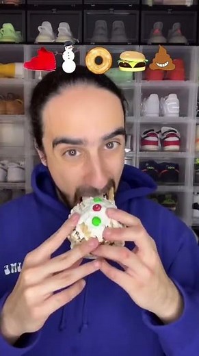 Food ASMR Eating a Yeezy Red Octobers Sneaker Cake and other snacks!