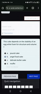 Which cake depends on the stability of an egg white foam for it... | Filo