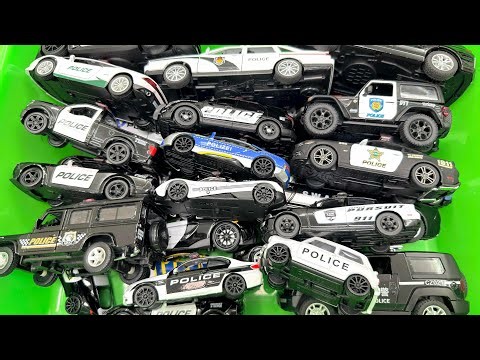 Box Full Of Police Car Diecast Cars Large collection of Police diecast cars from different countries