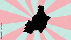 animated video of the map of Almeria in Spain with a colorful background