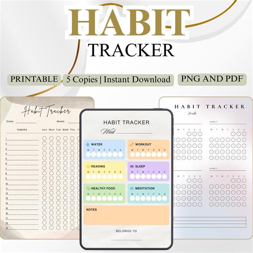 2026 Habit Tracker Bundle PDF PNG | Discipline Roadmap Daily Success Audit Routine Architecture Wellness System Digital Download Bundle - Etsy