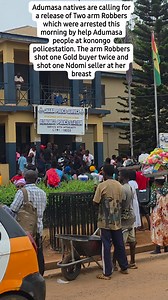 104K views · 932 reactions | Adumasa natives are calling for a release of Two arm Robbers which were arrested this morning by help Adumasa people at konongo policestation. The arm Robbers shot one Gold buyer twice and shot one Ndomi seller at her breast | Gh Amenyo media | Facebook