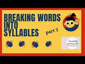 Breaking words into SYLLABLES (part 1) I Reading Readiness