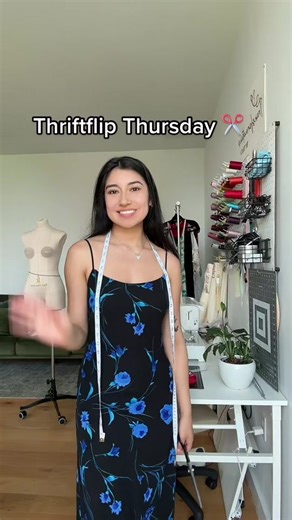 Thriftflip $8 Dress into Mini Dress with Ruffled Trim | Sewing Tips