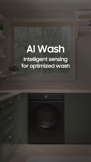 Discover the future of laundry with Bespoke AI Laundry, featuring AI based 5 Sensing technology – AI Wash. This intelligent feature intuitively measures weight, detergent, water, soil level, and fabric type to deliver optimised results. Experience the power of intelligent cleaning, today! #bespoke #washingmachine #Samsung | Samsung