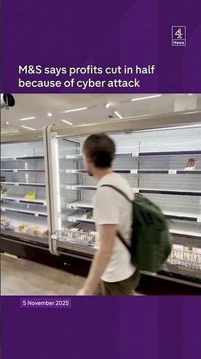 M&S profits halved due to cyber attack