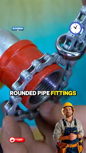 Chain Wrench grips smooth Pipe Fittings! #PlumbingHacks #DIYTool #PipeWrench #BicycleChain #fyp #reels #newyork #viral #trending | Tool Tricks