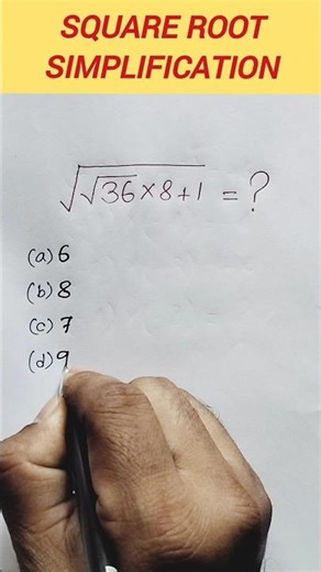 Square root simplification #maths #mathsaminute #shorts