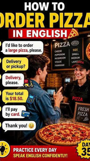 How to Order Pizza in English 🍕 | Speak English Confidently #Shorts