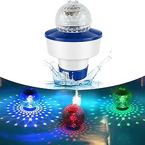 Pool Chlorine Floater with Solar Ball Light Floating Chlorine Dispenser for 3inch Chlorine Tablets Anti-Sinking Pool Chlorine Dispenser Easy Opening Chlorine Tablet Dispenser for Swimming Pool