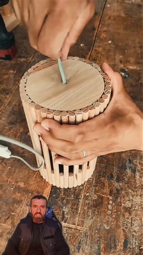 How to Make a Beautiful Wooden Lamp Using Slats – Easy DIY Process #shortfeed #shorts