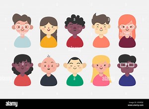 Pack of people avatars Vector illustration Stock Vector Image & Art - Alamy