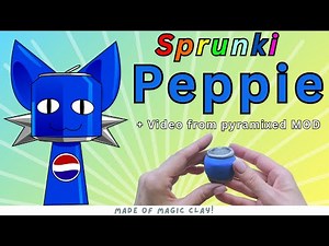 NEW! I made Sprunki Peppie toy from Clay! Pyramixed mod. DIY Tutorial #sprunki #clayart