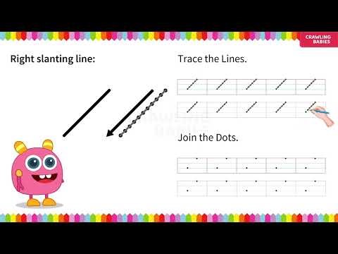 Page - 5 Right Slanting Line - Trace The Lines - Join The Dots.