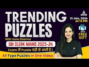 Reasoning Puzzles for Bank Exam | SBI Clerk Mains Reasoning Preparation | Reasoning By Sona Sharma