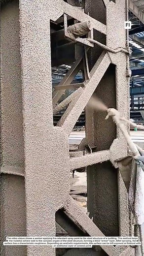 Fireproofing process for steel frame structures