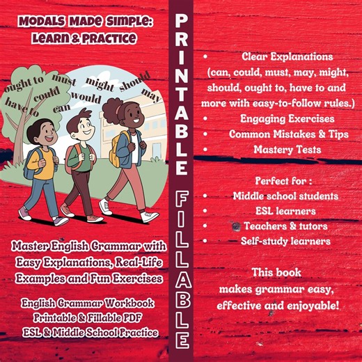 Modals Made Simple – English Grammar Workbook | Instant Download Printable and Fillable PDF | ESL & Middle School Practice - Etsy