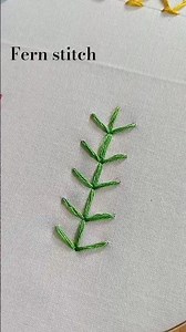 Easy fern stitch embroidery step by step. #embroidery #beginnersstitch #shorts