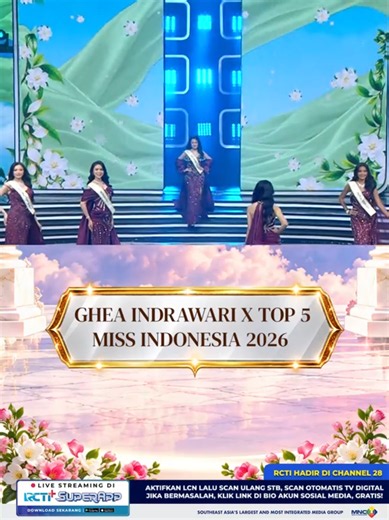 Miss Bali, Miss Bengkulu, Miss Kalimantan Barat, Miss Papua Tengah, dan Miss Sulawesi Utara adalah TOP 5 Miss Indonesia 2026! RCTI Hadir di CHANNEL 28, ikuti cara mudahnya: * Aktifkan LCN lalu scan ulang STB Kamu * Scan otomatis TV Digital Apabila masih bermasalah dengan siaran @officialrcti ditempat kamu? Silahkan cek link berikut ya ⬇️⬇️⬇️ https://rcti.tv/helpdesk #MissIndonesia2026 #20thMissIndonesia #MissIndonesia2026dircti