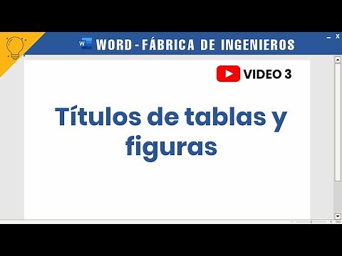 Títulos de tablas y figuras |Word 3| 💡Fábrica de Ingenieros