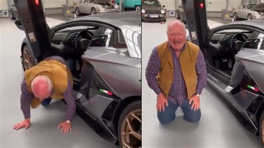 Elderly man buys Lamborghini after retirement. Internet reacts to viral video