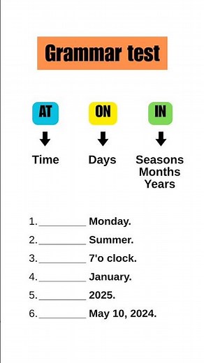 At, On, In When do you use it? English grammar test. #english
