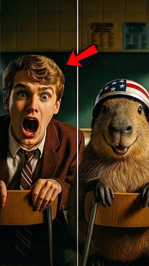 Capybara Outsmarts Everyone in Class! 😂🇺🇸 The Funniest School Switch-Up Ever! #capybaraufo