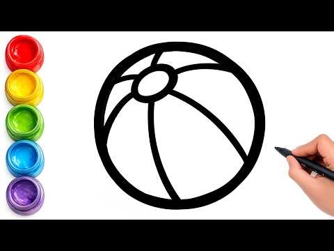 How to Draw a Simple Ball for Kids, Toddlers | Step by Step Easy Drawing & Coloring