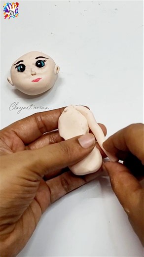 Clay little mermaid🧜‍♀️|clayart arena #diy #shorts #creativeclayideas #clayart #mermaid #mermaidgirl