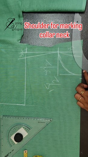 Shoulder marking for collar Neck 💚 #springvogueds #springvoguesewingacademy | Durga S