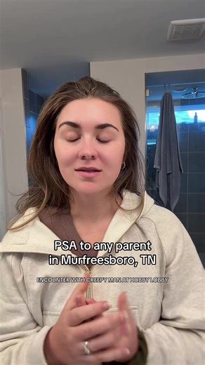 This occurred at the Hobby Lobby on Old Fort Pkwy in Murfreesboro, TN around 12:30 PM on Wednesday, December 31. I’m still really shaken, but I hope this video conveyed my message: please be aware of your surroundings, protect your children, and don’t be afraid to get LOUD!! This genuinely felt like a coordinated approach where he was looking for targets in store and was going to prep his vehicle (or another person helping him) before I left the building with my son. I’m incredibly thankful for 