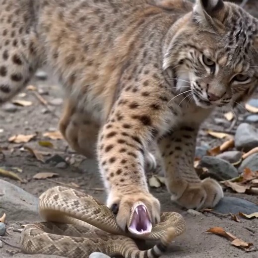 A fearless mother cat stands her ground against a deadly rattlesnake to protect her kitten. With courage and lightning-fast reflexes, she risks everything for her little one. A true reminder that a mother's love knows no fear. 🐱🐍❤️
