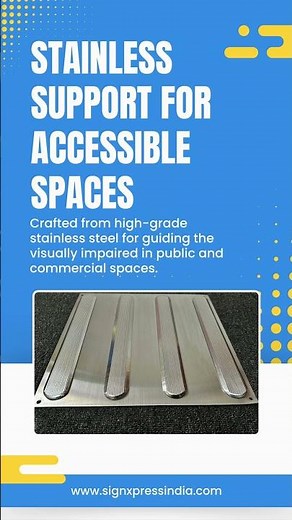 SS Tactile Tile Directional Stainless Steel Tactile Strip for Visually Impaired | Anti-Slip|
