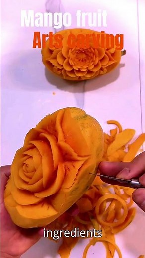 How to do mango fruit carving 🥭 #shorts #foodart #fruitcarving #satisfying #shorts #fruitcarving