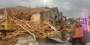 Person killed in collapse at Houston-area construction site during severe storm