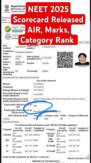 NEET 2025 Scorecard Released | AIR, Marks, Category Rank Explained #neetresult2025 #neetscorecard