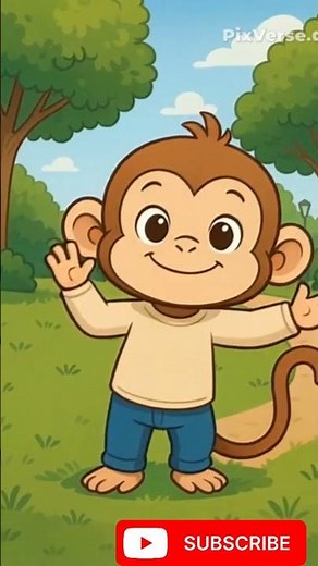 🐵 Cute Cartoon Baby Monkey in the Park | Adorable Monkey Video