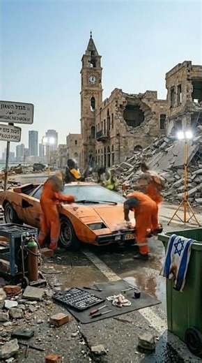 Watch restoration of "Lamborghini LP 400" from the war side. #ai #short #trending #viral #car #iran