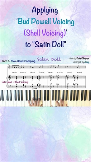 Applying 'Bud Powell Voicing/Shell Voicing' to "Satin Doll" Part 1, 2, 3 #Shorts