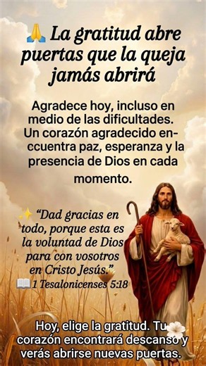 🙏 La gratitud cambia tu vida | Mensaje bíblico de esperanza y fe.