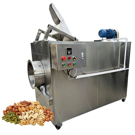 Kolice Gas Nut Roaster - 220lb Batch Rotary Drum Machine for Seeds &
