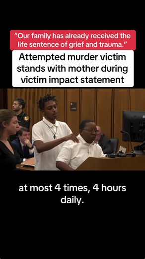An attempted murder victim stood with his mother as she spoke at the gunman’s sentencing on Thursday in Cleveland, Ohio. The man was 17 when he was shot in both of his feet on July 3, 2025, in Euclid Beach Park near Lake Erie. The gunfire killed his cousin, 20-year-old Jarvis Perryman. His mother, Tanesha Spraggins, told Judge Steven Gall that her son “is standing beside me by the grace of God.” “I can only imagine where, what, why, how, or if, as a mother, what my sister is going through,” Spra