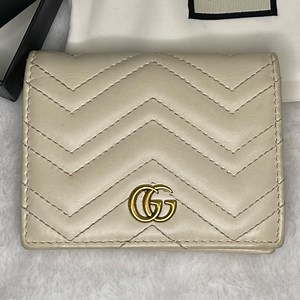 Gucci Marmont Cream Quilted Leather Wallet
