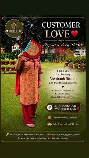 Our beautiful customer Amarinder Kaur in Mehboob Studio by Nikku Sandhu. 🌸