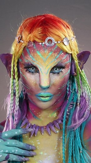 Rainbow Avatar Makeup Tutorial | Different Colored Avatar Series