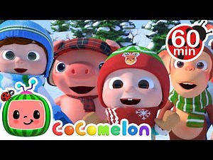 Christmas Songs Medley | CoComelon Sing Along | Learn ABC 123 | Fun Cartoons | Moonbug Kids